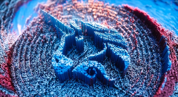 Close-up view of advanced membrane technology used in carbon capture, showing the intricate structure of the membrane and the flow of CO2 molecules.