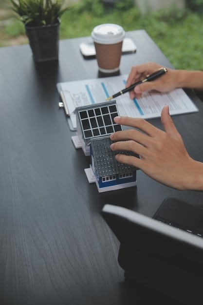 A simple calculation showing how the solar tax credit is applied to the total cost of a solar panel system, resulting in a lower net cost for the homeowner.