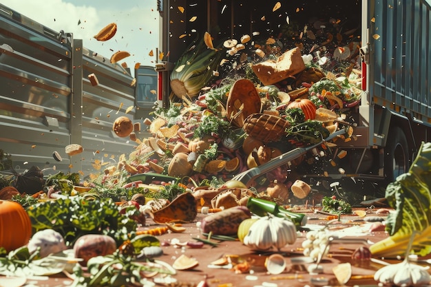 A compost bin in a garden full of vegetable scraps, illustrating how to minimize food waste by composting during the holidays.