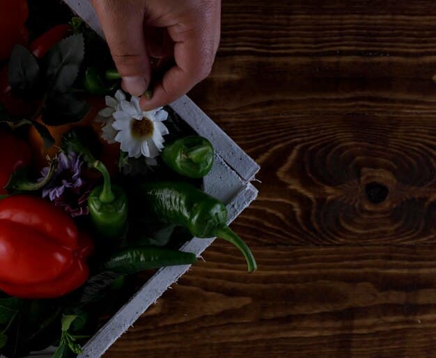 A close-up shot of hands carefully sorting through a variety of colorful vegetables in a composting bin, highlighting the process of reducing food waste and its positive impact on the environment.